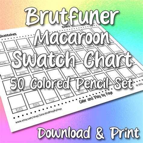 Brutfuner Color Pencil Chart - Etsy