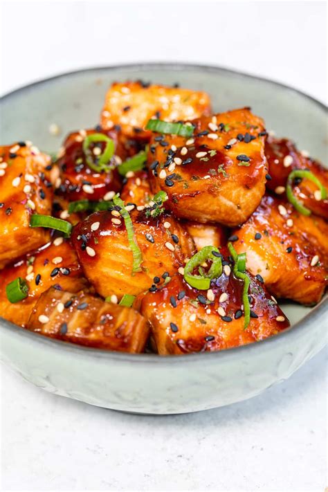 Air Fryer Salmon Bites - Supergolden Bakes