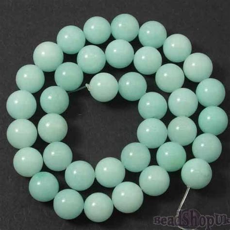 Malay Jade Light Aqua Mm Round Beads