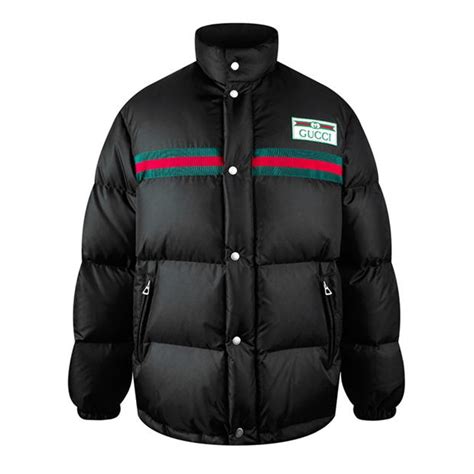 Gucci Logo Puffer Jacket Men Black Flannels