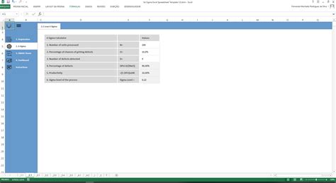 Six Sigma Excel Spreadsheet Template 50 Luz Templates