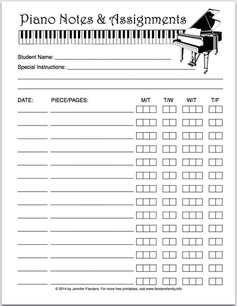 Printable Piano Lessons