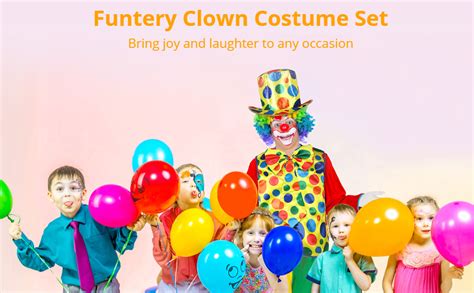 Yhomu 8 Pcs Clown Costume Set Funtery Clown Accessories