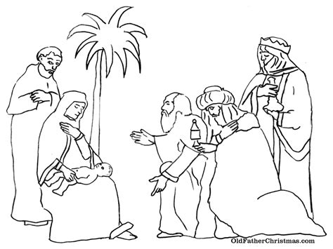 Printable Three Kings Coloring Page