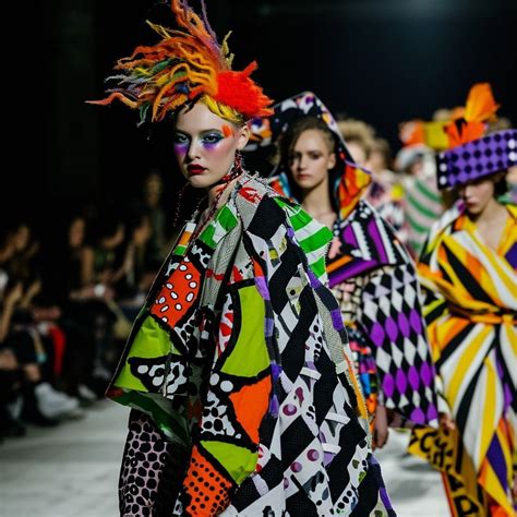 A Dynamic And Visually Striking Scene Unfolds On The Fashion Runway As