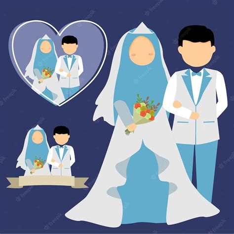 Detail Vektor Kartun Pengantin Muslimah Png Koleksi Nomer