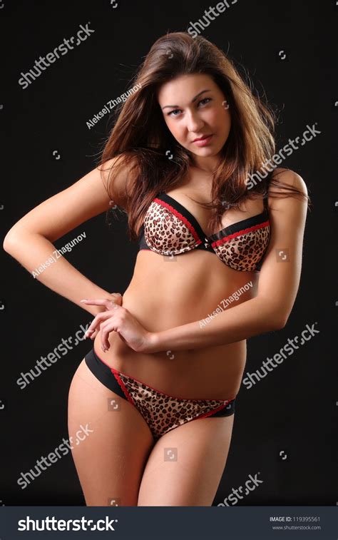 Sexy Woman Lingerie On Black Background Stock Photo 119395561 Shutterstock