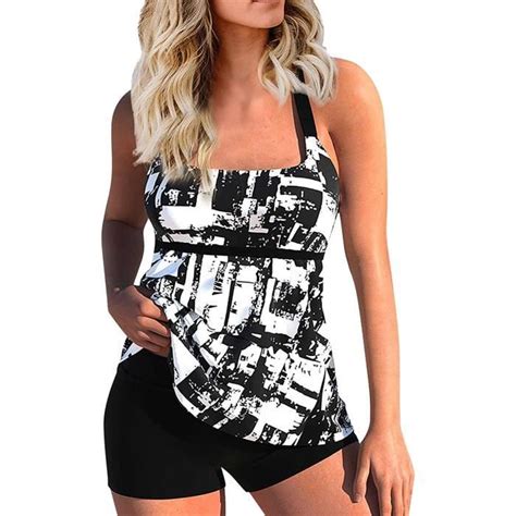 Maillot De Bain Brassiere Amincissant Taille Haute Push Up Ete Bikini Femme Black Black