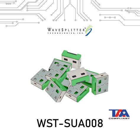 USB-A Port blocker Lock (Green) - WaveSplitter AV