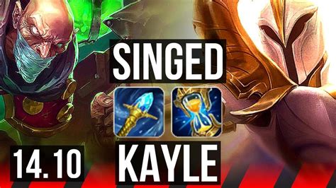 Singed Vs Kayle Top K Dmg Euw Master Youtube