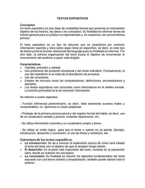 Qu Es Un Texto Expositivo Y Sus Caractersticas Textos Tipos De Textos