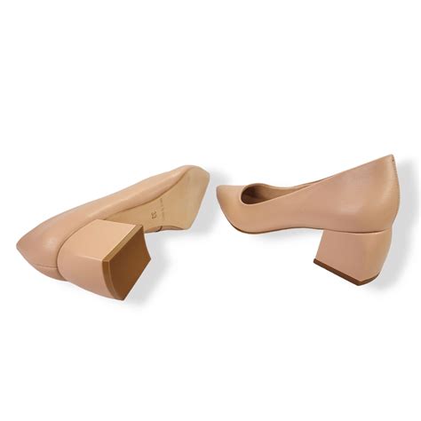 Scarpin Feminino Nude Salto Bloco Promoção Pequenaflor