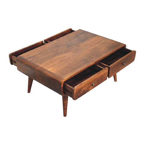 Solid Chestnut Finished Mango Wood Sonata Coffee Table Mango Wood