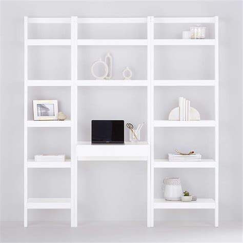 Sawyer White Leaning Bookcase Reviews Crate Barrel White