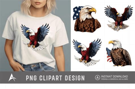 8 Patriotic Eagle With Freedom Banner Clipart Designs Graphics