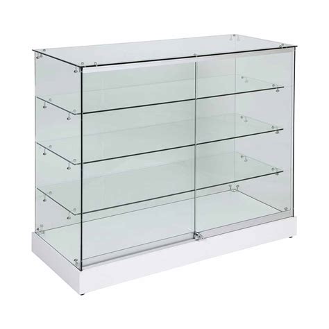 Frameless Display Glass Counter 1200x500x1050mm W Code 99976 Glass Cabinets Direct