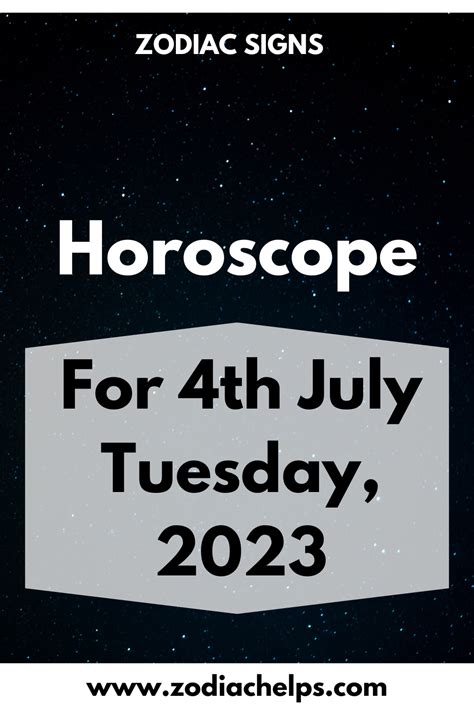 Horoscope for 4th July Tuesday, 2023 | zodiac Signs