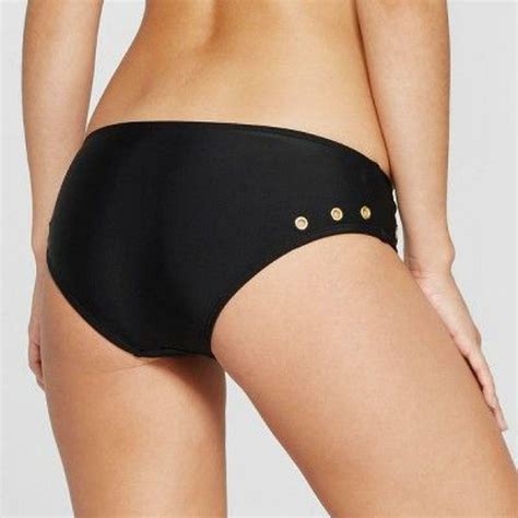 Xhilaration Swim Nwt Xhilaration Grommet Bikini Bottom Large Black Poshmark