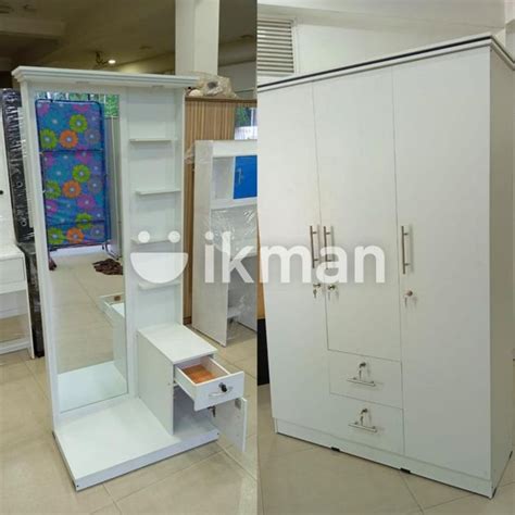 New White Colour Melamine Cupboard With Dressing Table For Sale