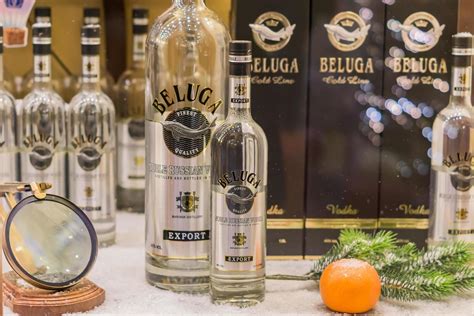 Moscow, Russia, 2018 - Beluga Noble Russian Vodka on display at the ...