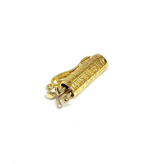 9ct GOLF CLUBS GOLD Charm | Large Solid Gold Golf Bag… - Gem