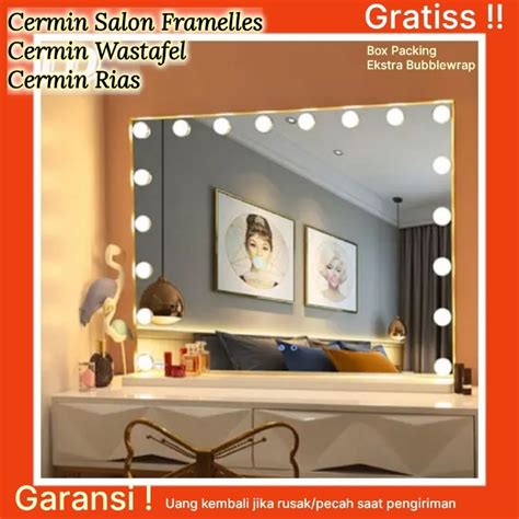 Jual Cermin Rias Salon Lampu Framelles Standing Mirror Meja Rias Make