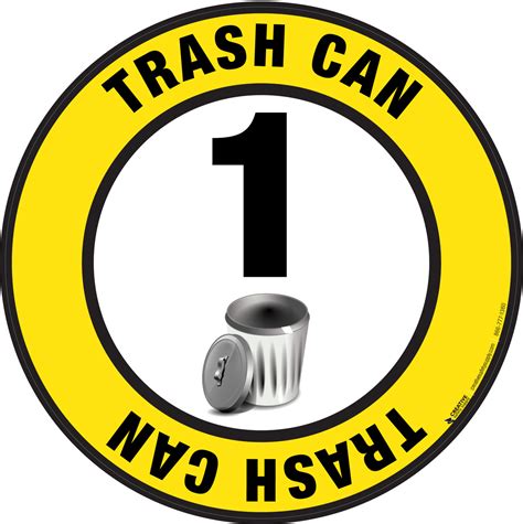 Floor Sign Trash Can With Numbering Phs Safety