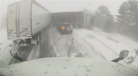 Dash Cam Shows Trucker Becoming Part Of 100 Vehicle Pileup In Ontario