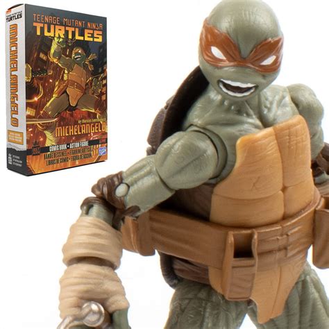 Teenage Mutant Ninja Turtles Bst Axn Idw Michelangelo Action Figure And Comic Book Set