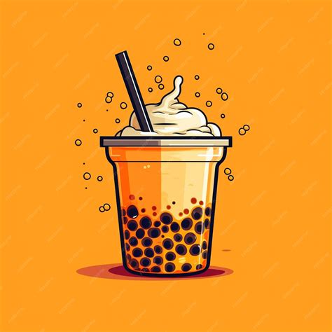 Premium Photo Cute Bubble Milk Tea Illustration