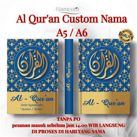 Jual Naminara Al Quran Custom Nama Ukuran A5 A6 Quran DW 043