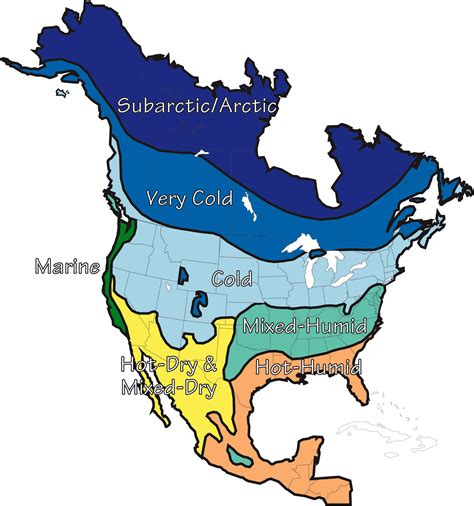 Climate zones of North America free image download