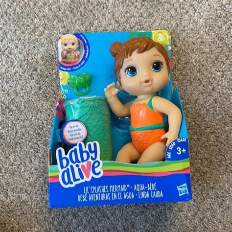 Baby Alive Lil Splashes Brunette Mermaid Baby Doll By Hasbro Bonecas Brinquedos Diversão