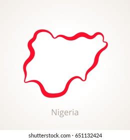 Outline Map Nigeria Marked Red Line Stock Vector Royalty Free