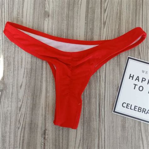 Ba Ador Con Tanga Para Mujer Traje De Ba O Plisado De Varios Colores Bikini Novedad