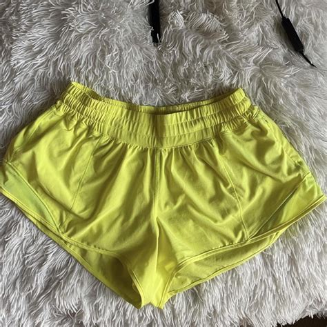 Lululemon Hotty Hot Neon Yellow Shorts In Great Depop
