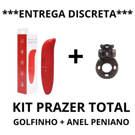 Kit Casal Prazer Vibrador Golfinho Anel Peniano Vibro Sex