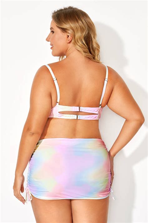 Tie Dye Printed Underwire Women Bikini Set Meet Curve Meet Curve