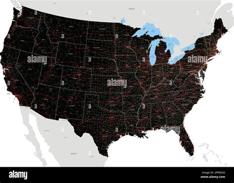 Complex Usa Road Map With Interstates Us Highways And Main Roads