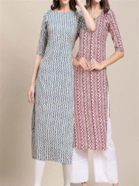 Buy Kalini Women Pack Of 2 Printed Summer Sheers Crepe Kurta Kurtas For Women 19753550 Myntra