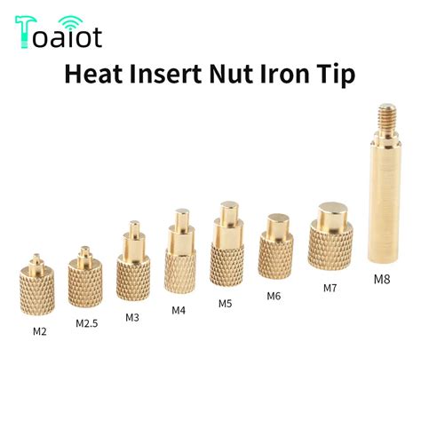 Heat Insert Nut Iron Tip M2 M8 Brass Hot Melt Nut Heat Insertion Tool For Plastic