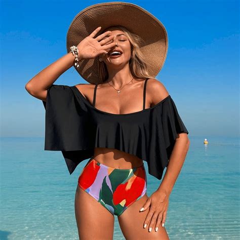 Generic 2025 New Bikini Nylon Large Lotus Leaf Split Swimsuit Swimsuit Walmart