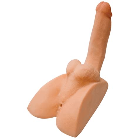 Adam Male Toys Rock Hard Cyberskin Ass Stroker With Erect Cock On
