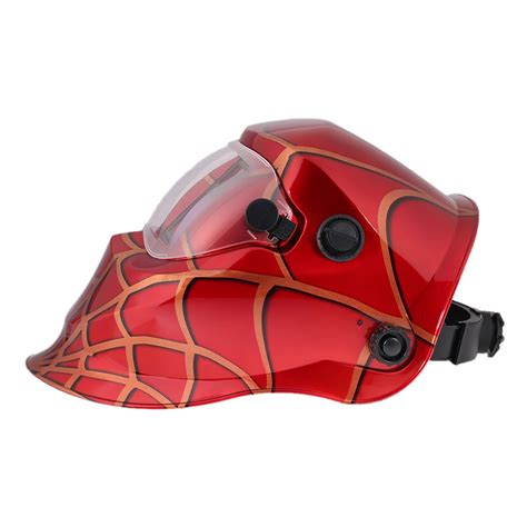 Buy Professional Welding Helmet Red Cobweb Solarauto