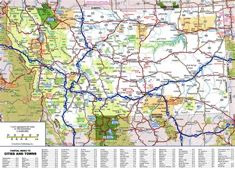 detailed map of montana Large detailed tourist map of montana with ...