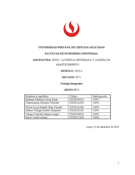 Documento Trabajo Integrador G1 UNIVERSIDAD PERUANA DE CIENCIAS