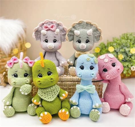 Coleção Dinos em Amigurumi Elo7 Produtos Especiais