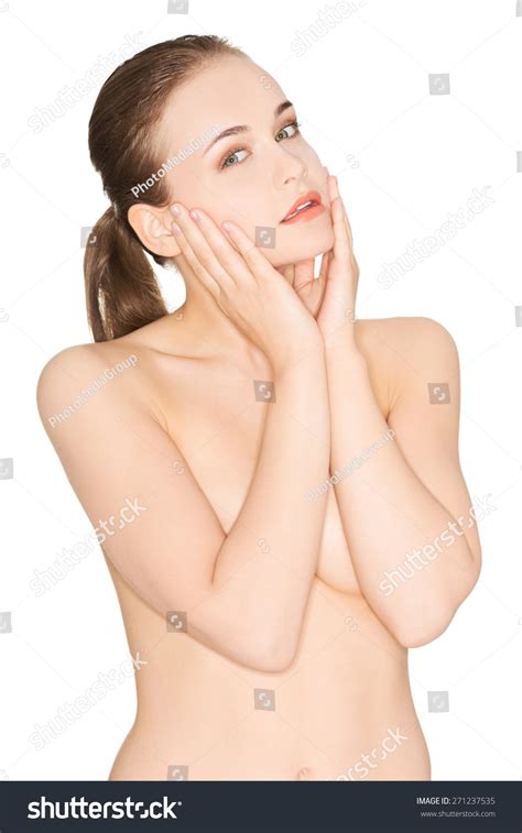 Sensual Portrait Nude Woman Touching Her Stock Photo Shutterstock