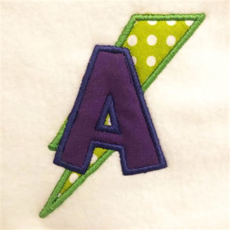 Letters With Lightning Bolt Appliqué Design Machine Embroidery Geek