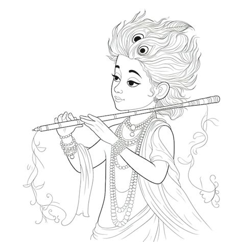 Premium Photo | Little krishna playing flute Generative ai